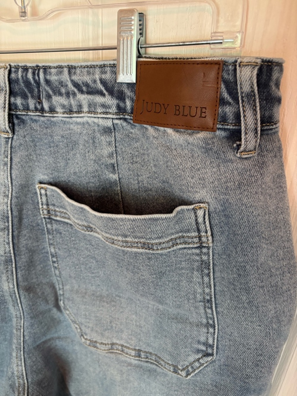 Judy Blue Light Blue Denim Jean Shorts with Drawstring - Picture 4 of 8